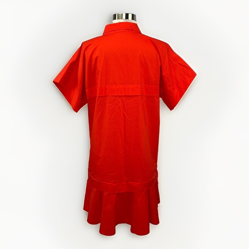 Hunter Bell Tuckernuck Addison Dress Sz M Cherry Red Orange Mini Preppy - Picture 9 of 16